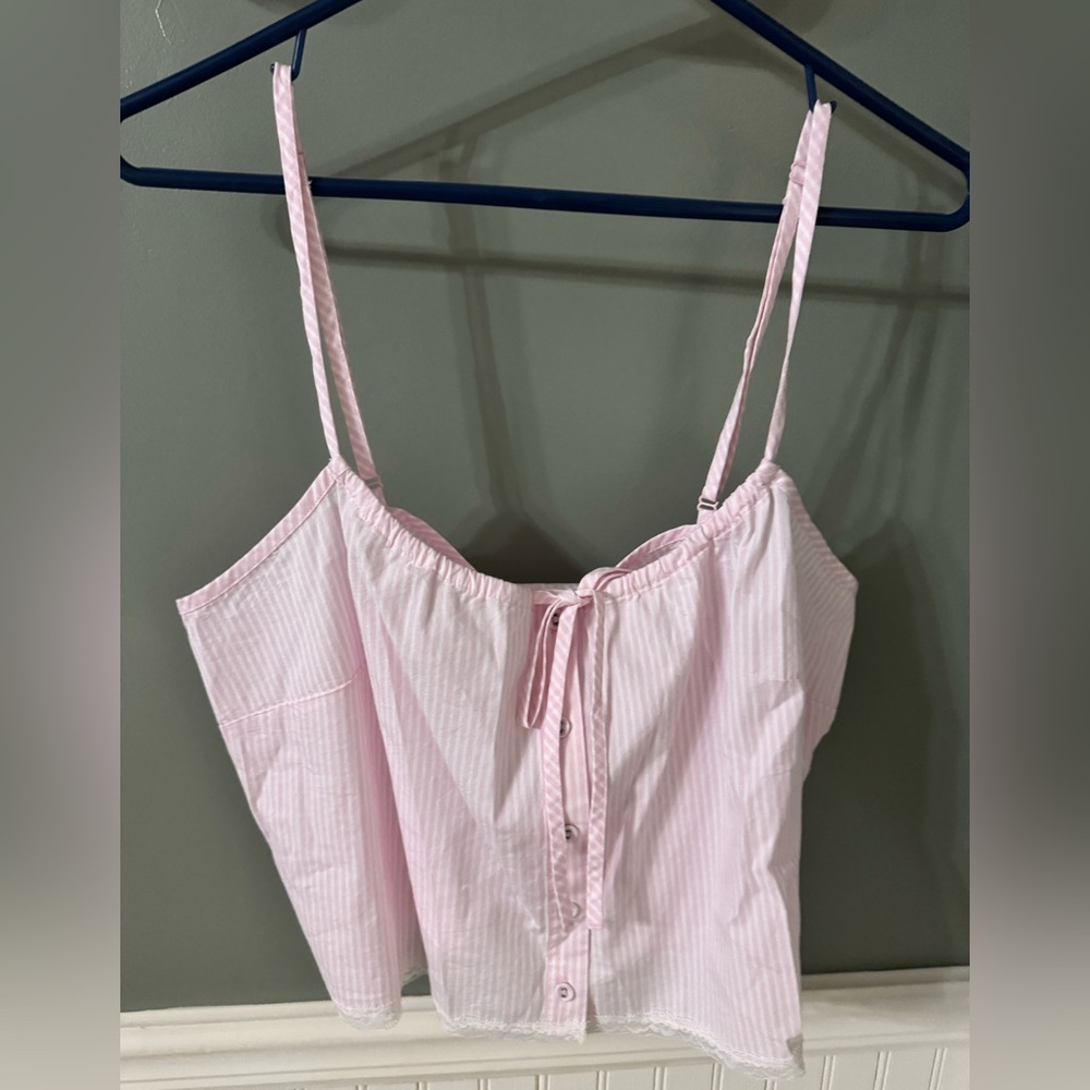 SKIMS Cotton Poplin Sleep Cami Large Cotton Candy Stripe NWT! - Picture 3 of 9
